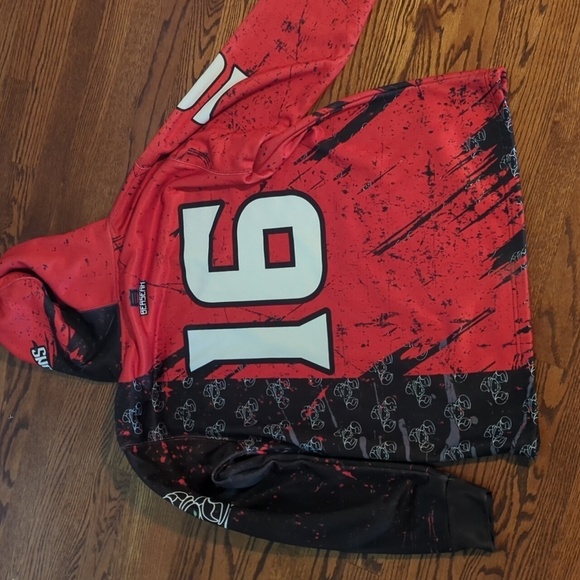 Cobra Kai Scorpions Hoodie Red and Black Hoodie Graphic Design Sz L - Picture 5 of 10